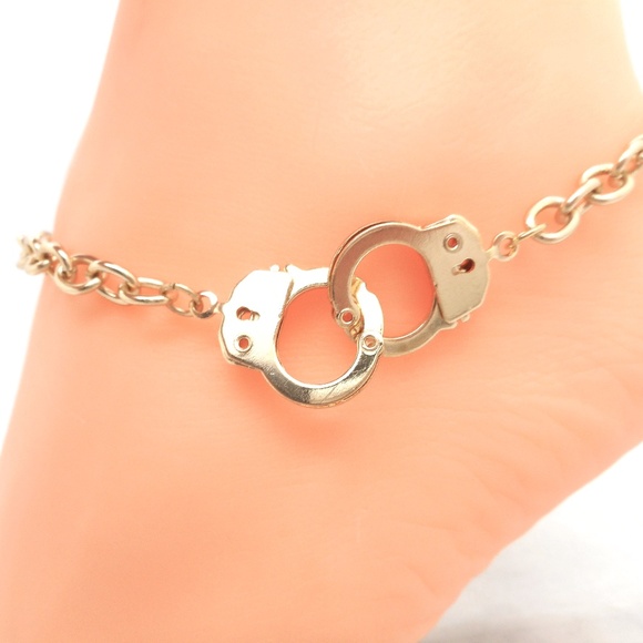 Handcuff Ankle Bracelet Anklet Opens - Picture 1 of 2